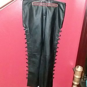 Wilsons leather pants o-rings down the sides sz 14